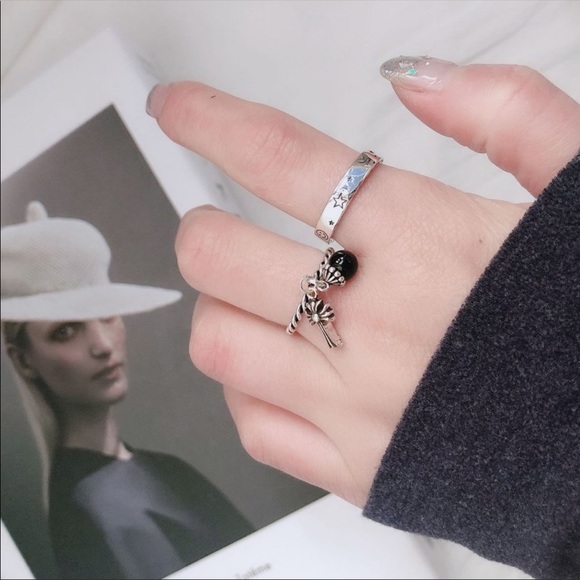 New Unisex 925 Silver Moon Stars Beautiful Ring - Picture 5 of 7